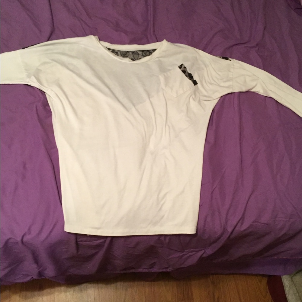 White and leopard long sleeve shirt